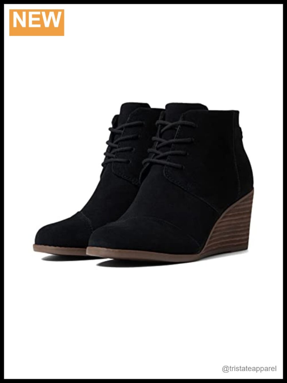 Women's TOMS Hyde Suede Ankle Boots Stacked Wedge Heel